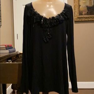Karen Kane long sleeved black tunic Large